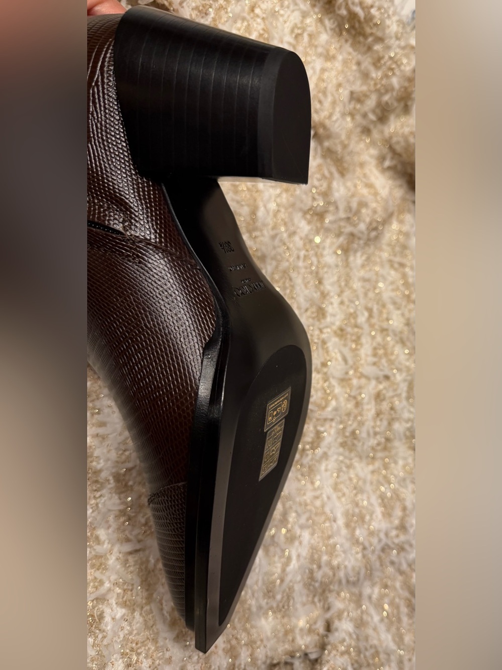 Jimmy Choo Brown Lizard-Embossed Pointed-Toe Ankle Boots - Picture 13 of 13